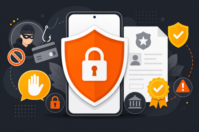 Escudo digital protegendo celular contra golpes do empréstimo
