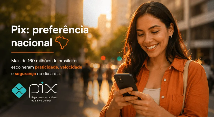 autônoma sorrindo empréstimo na hora Pix celular