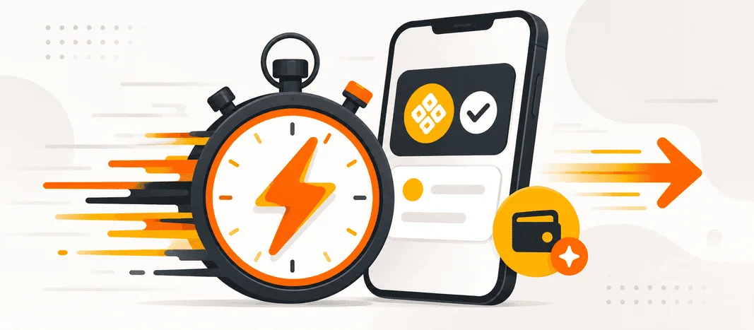 Cronômetro e celular com Pix ilustrando empréstimo pessoal online seguro e rápido